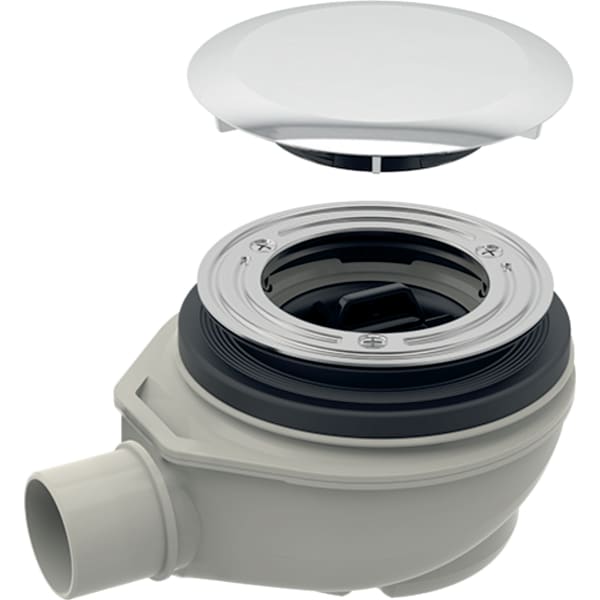 Geberit Duschwannenablauf d90 mit Ablaufdeckel Sperrwasserhöhe 50mm d50 PP 150.554.21.1