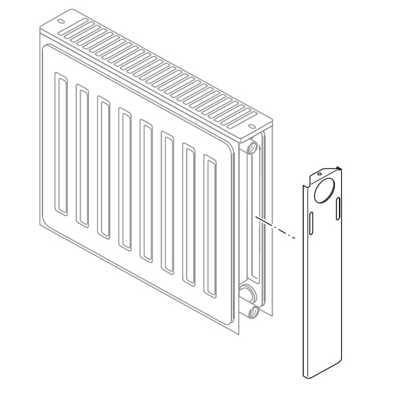 Buderus Seitenteil Profil V 21S 600mm für Ventilheizkörper mit profilierter Front bis Baujahr 2013 6508524
