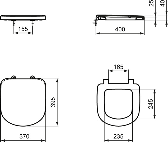 Ideal Standard WC-Sitz Eurovit Plus für Kompakt-WC Softclosing, weiß T679901
