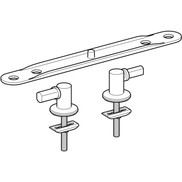 Geberit Set Scharniere für WC-Sitz Befestigung von oben, Edelstahl 598138000
