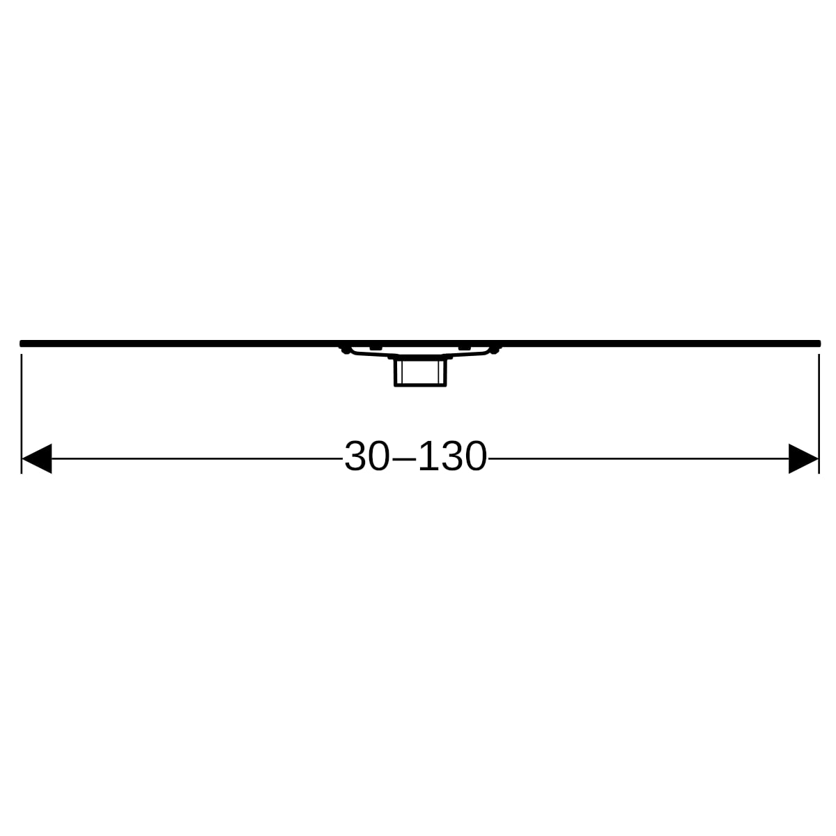 Geberit CleanLine60 Duschrinne, L:30-130cm für dünne Bodenbeläge 154.459.00.1