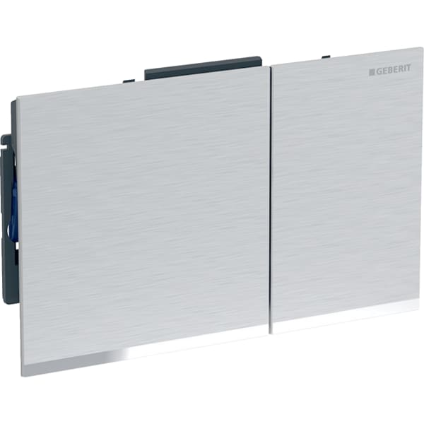 Geberit Sigma60 Betätigungsplatte für 2-Mengen-Spülauslösung verchromt gebürstet, Easy to clean/hochglanz-verchromt 243.415.GH.1