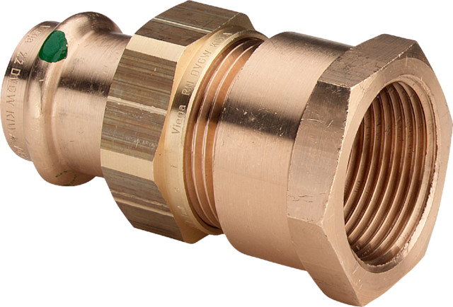 Viega Sanpress Verschraubung mit SC-Contur 2262 flachdichtend in 28mmxRp3/4 Siliziumbronze 365103