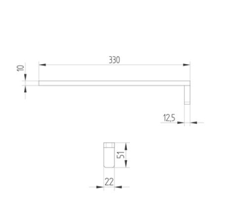 Avenarius Handtuchhalter einarmig 33cm 4801415010