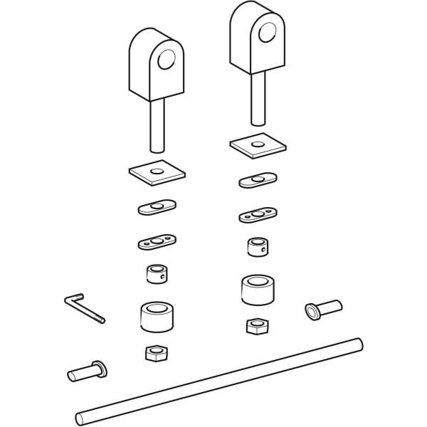 Geberit Set Scharniere für WC-Sitzring Renova Comfort, Befestigung von unten 598071000