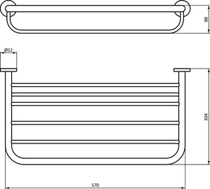 Ideal Standard Badetuchablage IOM 570mm schwarz satiniert A9106XG