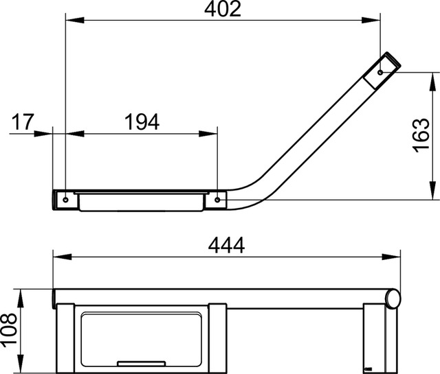 Keuco Haltegriff Plan, mit Seifenablage, verchromt/schwarzgrau 14909012037