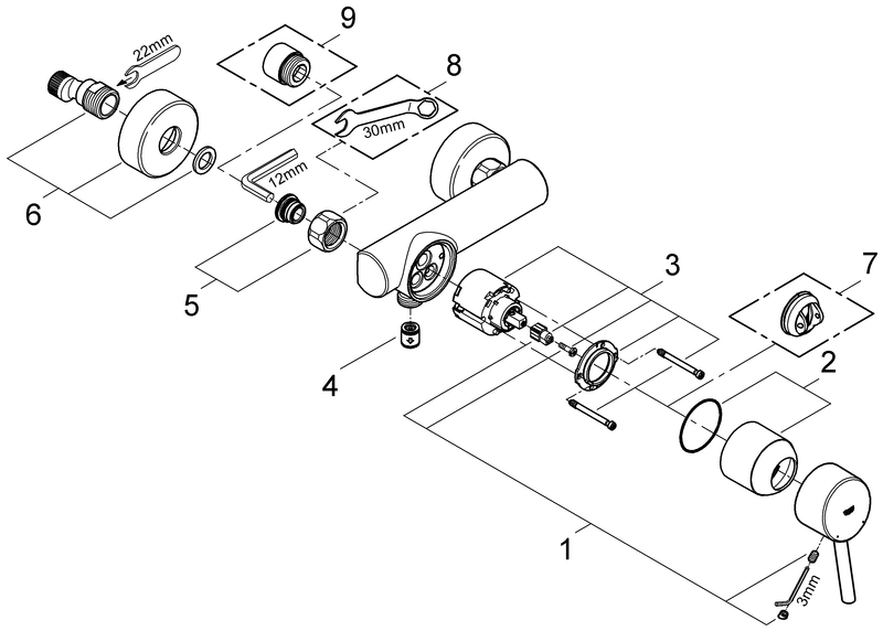 Grohe Concetto Einhand-Brausebatterie chrom für Wandmontage eigensicher 32210001
