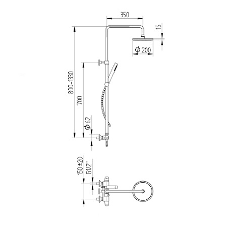 Avenarius Brause-Set mit Thermostat-Mischbatterie 9006611010