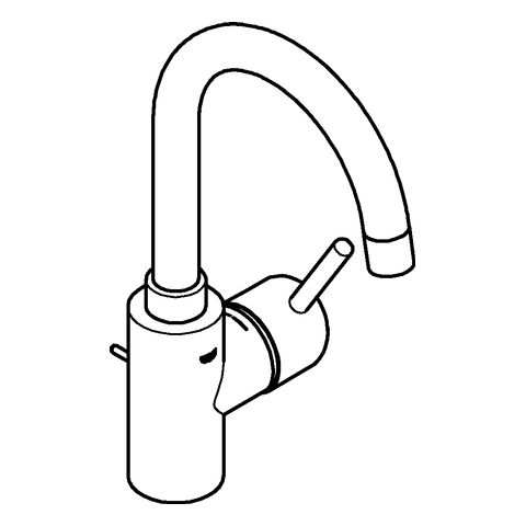 Grohe Concetto Einhand-Waschtischbatterie chrom L-Size Bogenauslauf 32629002