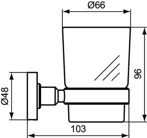 Ideal Standard Zahnputzbecher IOM aus Klarglas, chrom A9121AA