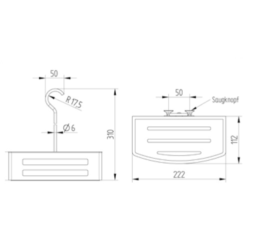 Avenarius Duschkorb 222x67x112mm 9014040010