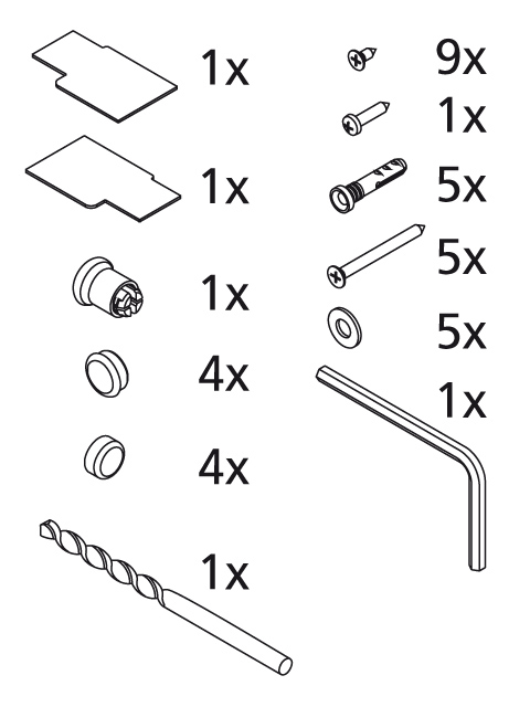 Kermi Set Montagekleinteile für Eckeinstieg 2-teilig (Pendeltüren mit Festfeldern) (N2 ESR/L) 2534170