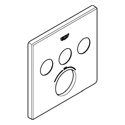 Grohe Rosette für SmartControl UP- Thermostat eckig mit 3 Absperrventile für SmartControl UPersteel 49042DC0