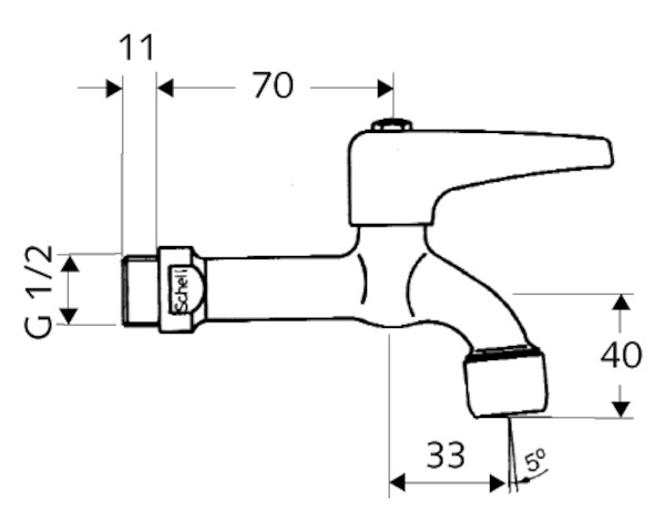 Schell Auslaufventil Hebelgriff, Luftsprudler, 1/2", chrom 034250699