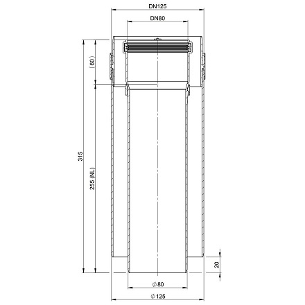 Atec PolyTwin Rohr DN80/125, 255mm weiß 1517