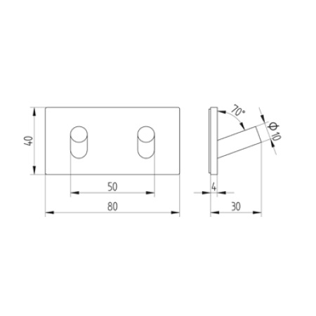 Avenarius Haken 2-fach mit Konsole eckig 9001641010