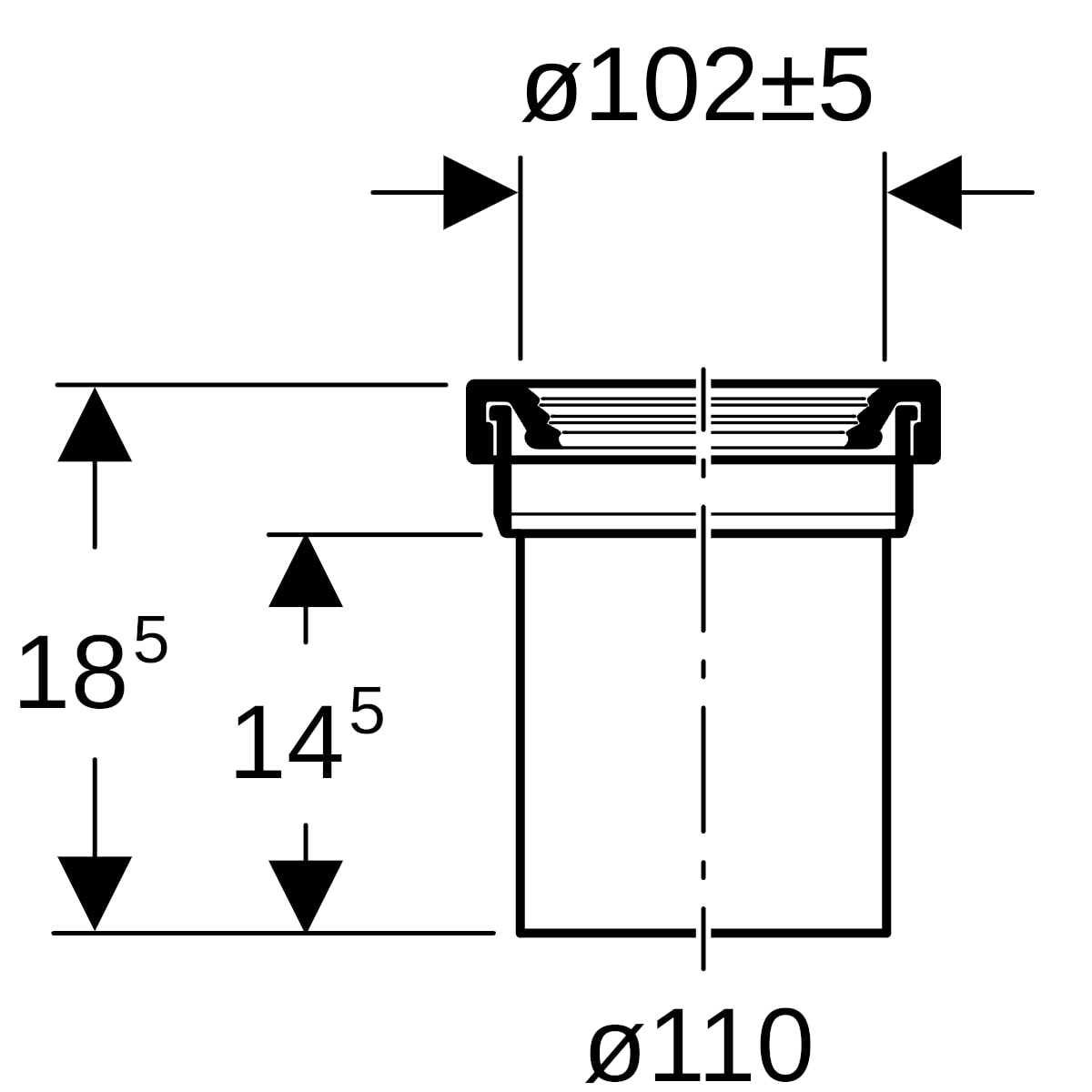 Geberit Anschlussstutzen mit Manschette d110 152.435.16.1