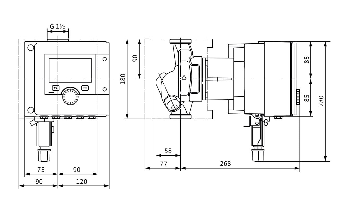 Wilo Stratos Maxo 25/0, 5-12, G11/2 Heizungspumpe Premium-Smart-Pumpe, 283W, PN10 2186187