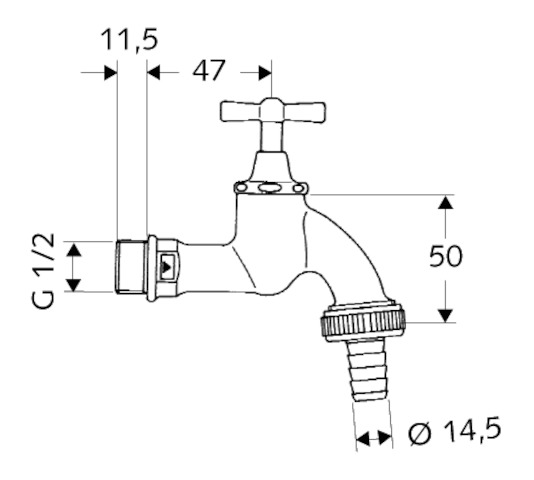 Schell Auslaufventil Knebelgriff, 1/2", chrom 034050699
