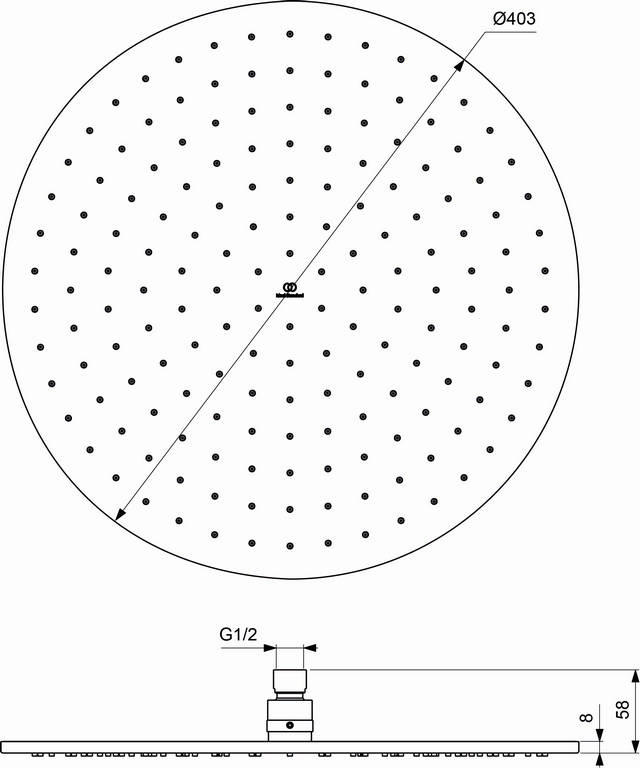 Ideal Standard Regenbrause Idealrain, rund d:400mm, chrom A5804AA