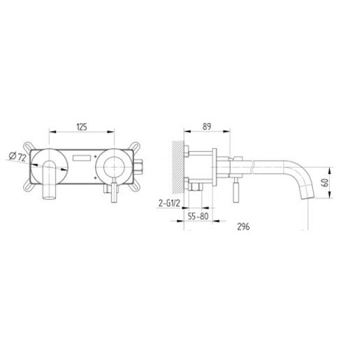 Avenarius Waschtisch-Einhand-Mischbatterie Wandmontage 2806052010