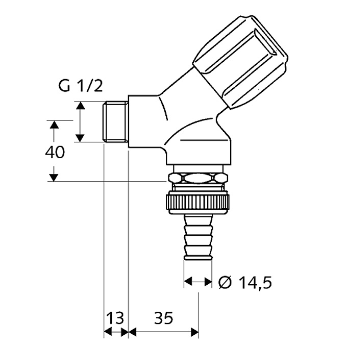 Schell Geräteschrägsitzventil COMFORT RV, RB, 1/2", chrom 033920699
