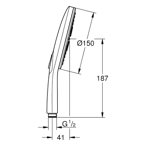 Grohe Handbrause Rainshower 150 SmartActive 9,5l chrom 26590000