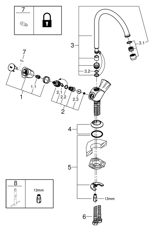Grohe Costa 2-Griff-Spültischbatterie chrom DN15 31831001