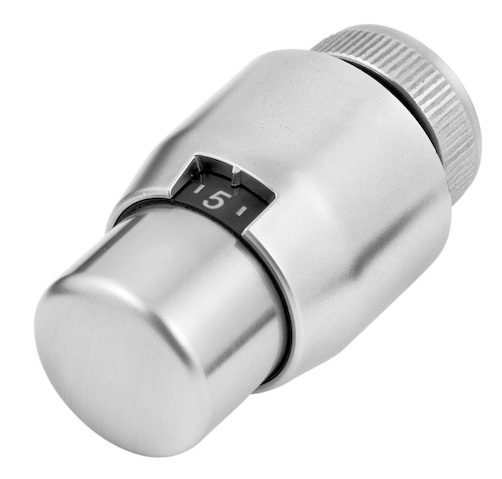Resideo Thermostatregler Thera-200 Design, mit eingebautem Fühler, gebürstet/gebürstet, ohne Nullstellung, Flüssigkeitselement T4111