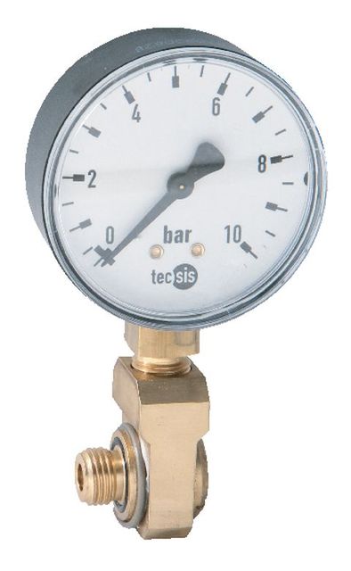 SYR Manometer mit Anschlusswinkel für das Sicherheitscenter 4807, Anzeigebereich: 0-10 bar 4807.00.900
