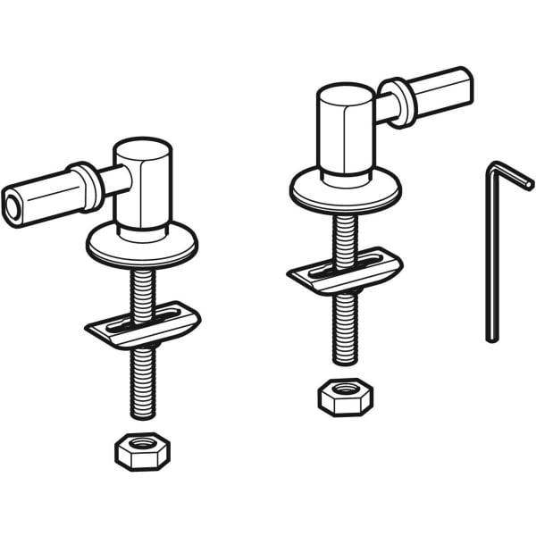 Geberit Set Scharniere für WC-Sitz Befestigung von oben, verchromt 598018000