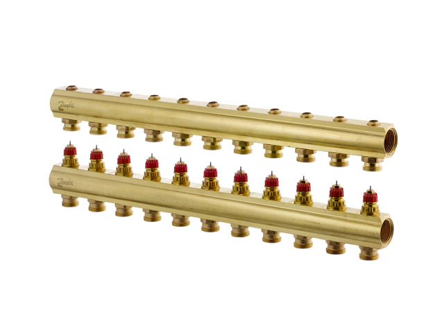 Danfoss Fussbodenheizungs-Verteiler FHF-11, 11 Kreise, ohne Durchflussanzeige 088U0511