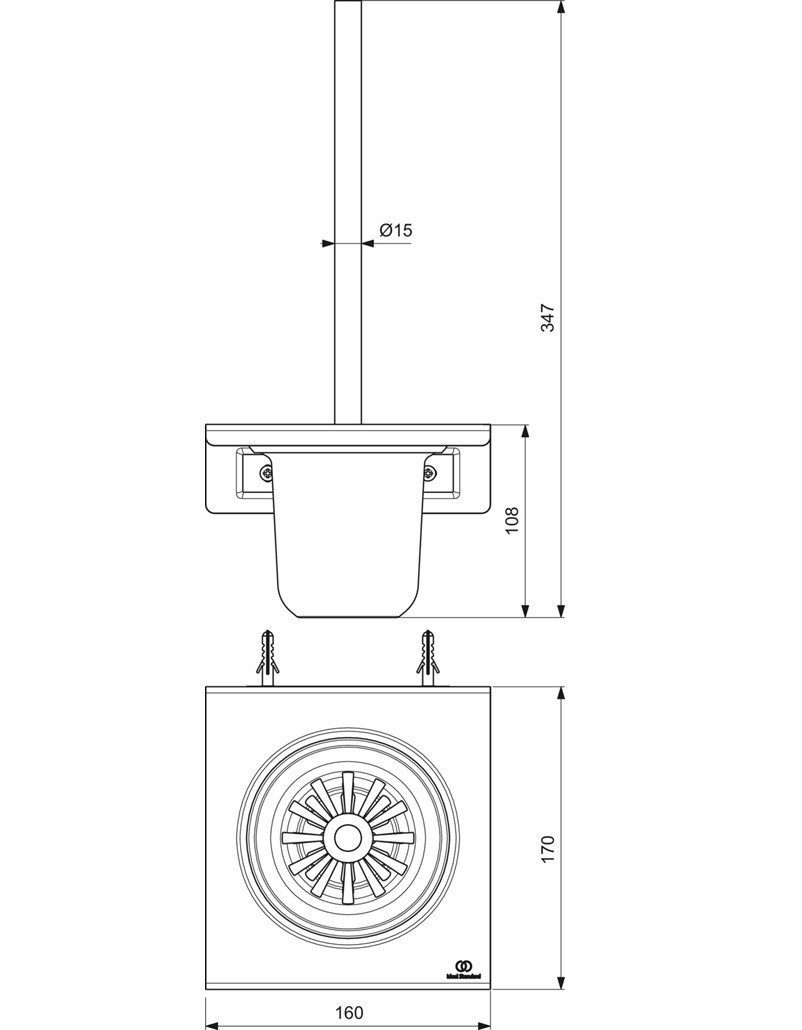Ideal Standard WC-Bürstengarnitur Alu+ schwarzes satiniertes BD593XG