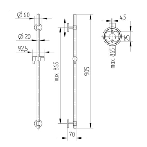Avenarius Brausestange mit Gleiter 9907372010