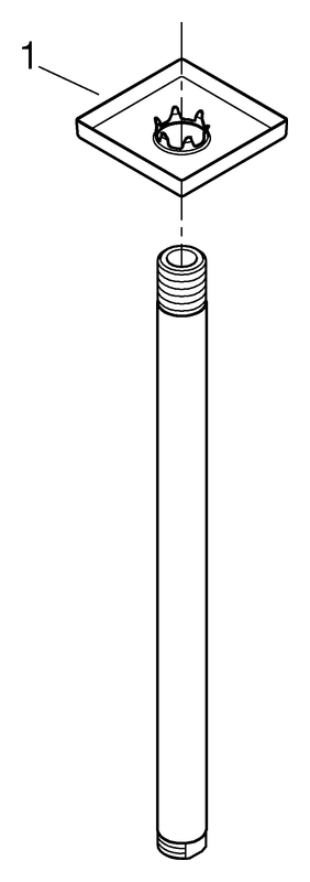 Grohe Rainshower Deckenauslass chrom, eckige Rosette, Länge 292mm 27484000