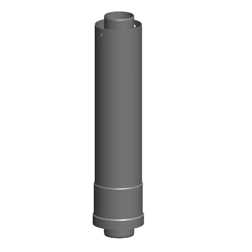 Atec PolyTwin Verlängerung Dachhochführung DN60/100 schwarz Aufbaulänge 955mm 620458