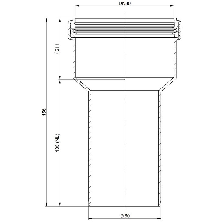 Atec PolyTop Erweiterung D60-DN80 zentrisch 1137
