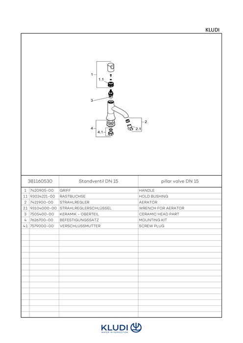 Kludi Standventil DN15 chrom 381160530