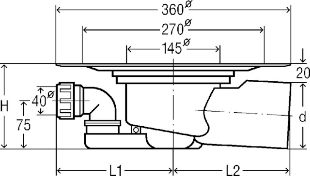 Viega Bodenablauf Advantix 4955.15 in 70mm Kunststoff grau 285050