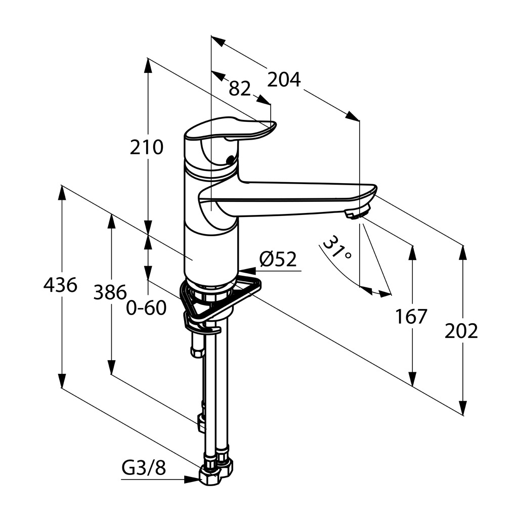 Kludi Objekta Spültisch-Einhandmischer 204mm chrom, Niederdruck 325750575