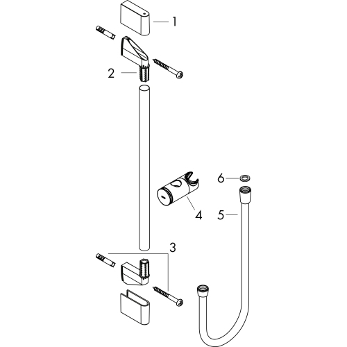 Hansgrohe Brausestange Unica/Pulsify 900mm mit Push Schieber und Brauseschlauch chrom 24401000