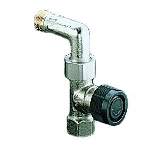 Oventrop Durchgangsventil mit Bogen 1/2" für "Bypass-Combi" Uno/Duo 1181304
