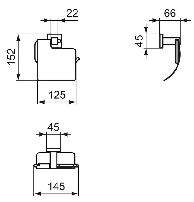 Ideal Standard Papierrollenhalter IOM Cube, chrom E2191AA
