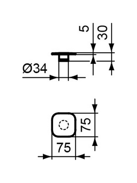 Ideal Standard Push open Ventil Strada II quadratisch für Handwaschbecken, 75x120x75mm, chrom T3630AA