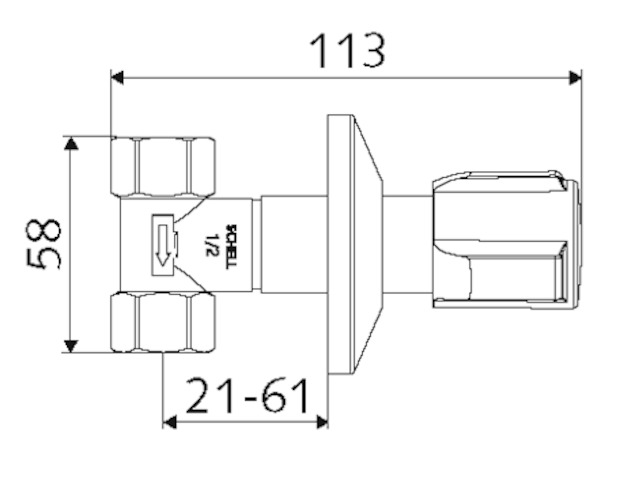 Schell UP-Ventil 1/2", chrom 191140699