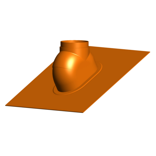 Atec PolyTwin Schrägdachpfanne 25-45 Grad DN60/100-DN80/125, Ziegelrot, 450x450mm 1561