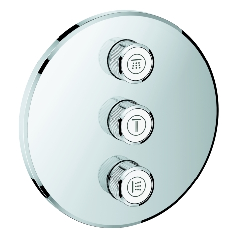 Grohe 3-fach UP-Ventil Grohtherm Smart chrom Control 29122 Fertigmontage-Set rund 29122000