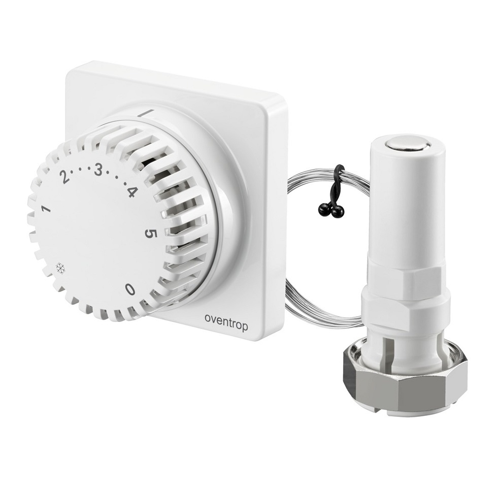 Oventrop Thermostatkopf "Uni FD" 7-28 C, 0 * 1-5, Fernverstellung 2m, weiß 1012275
