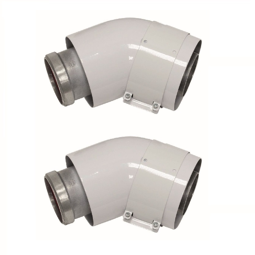 Vaillant Bogen 45 Grad turboTEC 60/100mm Luft-/Abgasführung, Alu, (2 Stück) 303809
